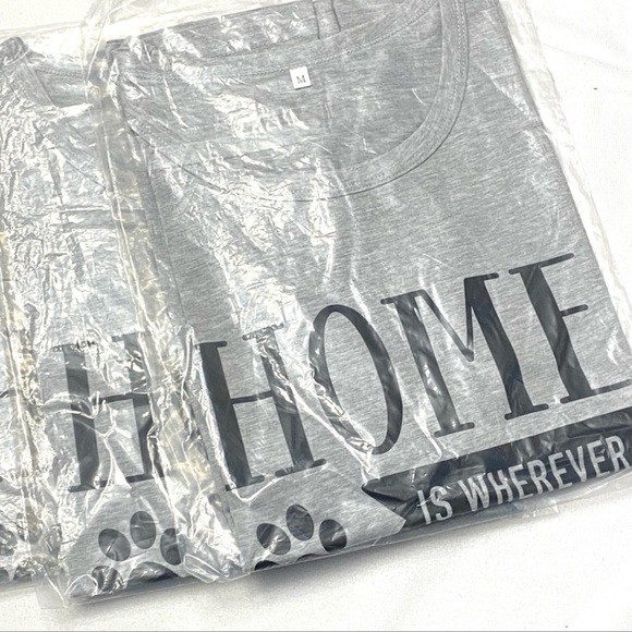 Home is Wherever My Cat is T-Shirt Grey Size Medium - Picture 8 of 8